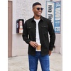 image:imageCOOFANDY Mens Long Sleeve Button Up Shirt Jacket with Flap PocketsBlack