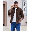 image:imageCOOFANDY Mens Long Sleeve Button Up Shirt Jacket with Flap PocketsCoffee