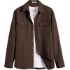 image:imageCOOFANDY Mens Long Sleeve Button Up Shirt Jacket with Flap PocketsCoffee