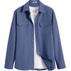 image:imageCOOFANDY Mens Long Sleeve Button Up Shirt Jacket with Flap PocketsDenim Blue