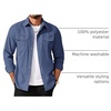 image:imageCOOFANDY Mens Long Sleeve Button Up Shirt Jacket with Flap PocketsDenim Blue