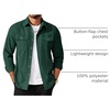 image:imageCOOFANDY Mens Long Sleeve Button Up Shirt Jacket with Flap PocketsGreen