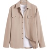 image:imageCOOFANDY Mens Long Sleeve Button Up Shirt Jacket with Flap PocketsLight Khaki