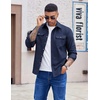 image:imageCOOFANDY Mens Long Sleeve Button Up Shirt Jacket with Flap PocketsNavy Blue