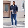 image:imageCOOFANDY Mens Long Sleeve Button Up Shirt Jacket with Flap PocketsNavy Blue