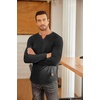 image:imageCOOFANDY Mens Long Sleeve Muscle T Shirts Casual VNeck Slim Fit Longline Ribbed Shirts Stretch Tee ShirtsAll Black