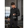 image:imageCOOFANDY Mens Long Sleeve Muscle T Shirts Casual VNeck Slim Fit Longline Ribbed Shirts Stretch Tee ShirtsAll Black