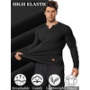 image:imageCOOFANDY Mens Long Sleeve Muscle T Shirts Casual VNeck Slim Fit Longline Ribbed Shirts Stretch Tee ShirtsAll Black