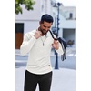 image:imageCOOFANDY Mens Long Sleeve Muscle T Shirts Casual VNeck Slim Fit Longline Ribbed Shirts Stretch Tee ShirtsAll White