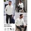 image:imageCOOFANDY Mens Long Sleeve Muscle T Shirts Casual VNeck Slim Fit Longline Ribbed Shirts Stretch Tee ShirtsAll White
