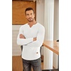 image:imageCOOFANDY Mens Long Sleeve Muscle T Shirts Casual VNeck Slim Fit Longline Ribbed Shirts Stretch Tee ShirtsAll White