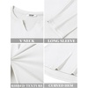 image:imageCOOFANDY Mens Long Sleeve Muscle T Shirts Casual VNeck Slim Fit Longline Ribbed Shirts Stretch Tee ShirtsAll White