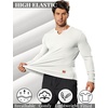 image:imageCOOFANDY Mens Long Sleeve Muscle T Shirts Casual VNeck Slim Fit Longline Ribbed Shirts Stretch Tee ShirtsAll White