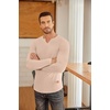 image:imageCOOFANDY Mens Long Sleeve Muscle T Shirts Casual VNeck Slim Fit Longline Ribbed Shirts Stretch Tee ShirtsBeige