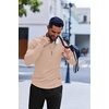 image:imageCOOFANDY Mens Long Sleeve Muscle T Shirts Casual VNeck Slim Fit Longline Ribbed Shirts Stretch Tee ShirtsBeige