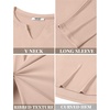 image:imageCOOFANDY Mens Long Sleeve Muscle T Shirts Casual VNeck Slim Fit Longline Ribbed Shirts Stretch Tee ShirtsBeige