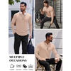 image:imageCOOFANDY Mens Long Sleeve Muscle T Shirts Casual VNeck Slim Fit Longline Ribbed Shirts Stretch Tee ShirtsBeige