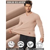 image:imageCOOFANDY Mens Long Sleeve Muscle T Shirts Casual VNeck Slim Fit Longline Ribbed Shirts Stretch Tee ShirtsBeige