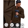 image:imageCOOFANDY Mens Long Sleeve Muscle T Shirts Casual VNeck Slim Fit Longline Ribbed Shirts Stretch Tee ShirtsBrown