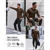 image:imageCOOFANDY Mens Long Sleeve Muscle T Shirts Casual VNeck Slim Fit Longline Ribbed Shirts Stretch Tee ShirtsBrown