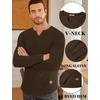 image:imageCOOFANDY Mens Long Sleeve Muscle T Shirts Casual VNeck Slim Fit Longline Ribbed Shirts Stretch Tee ShirtsBrown