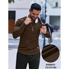 image:imageCOOFANDY Mens Long Sleeve Muscle T Shirts Casual VNeck Slim Fit Longline Ribbed Shirts Stretch Tee ShirtsBrown