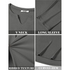 image:imageCOOFANDY Mens Long Sleeve Muscle T Shirts Casual VNeck Slim Fit Longline Ribbed Shirts Stretch Tee ShirtsDark Grey