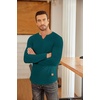 image:imageCOOFANDY Mens Long Sleeve Muscle T Shirts Casual VNeck Slim Fit Longline Ribbed Shirts Stretch Tee ShirtsGreen