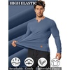 image:imageCOOFANDY Mens Long Sleeve Muscle T Shirts Casual VNeck Slim Fit Longline Ribbed Shirts Stretch Tee ShirtsGrey Blue