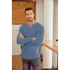 image:imageCOOFANDY Mens Long Sleeve Muscle T Shirts Casual VNeck Slim Fit Longline Ribbed Shirts Stretch Tee ShirtsGrey Blue