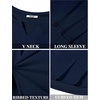 image:imageCOOFANDY Mens Long Sleeve Muscle T Shirts Casual VNeck Slim Fit Longline Ribbed Shirts Stretch Tee ShirtsNavy Blue