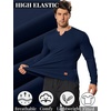image:imageCOOFANDY Mens Long Sleeve Muscle T Shirts Casual VNeck Slim Fit Longline Ribbed Shirts Stretch Tee ShirtsNavy Blue