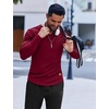 image:imageCOOFANDY Mens Long Sleeve Muscle T Shirts Casual VNeck Slim Fit Longline Ribbed Shirts Stretch Tee ShirtsWine Red