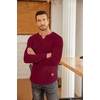 image:imageCOOFANDY Mens Long Sleeve Muscle T Shirts Casual VNeck Slim Fit Longline Ribbed Shirts Stretch Tee ShirtsWine Red