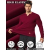 image:imageCOOFANDY Mens Long Sleeve Muscle T Shirts Casual VNeck Slim Fit Longline Ribbed Shirts Stretch Tee ShirtsWine Red