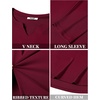 image:imageCOOFANDY Mens Long Sleeve Muscle T Shirts Casual VNeck Slim Fit Longline Ribbed Shirts Stretch Tee ShirtsWine Red