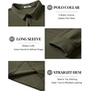 image:imageCOOFANDY Mens Long Sleeve Polo Shirts Corduroy Button Collared Casual TopArmy Green