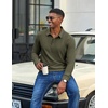 image:imageCOOFANDY Mens Long Sleeve Polo Shirts Corduroy Button Collared Casual TopArmy Green