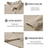 image:imageCOOFANDY Mens Long Sleeve Polo Shirts Corduroy Button Collared Casual TopCream