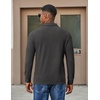image:imageCOOFANDY Mens Long Sleeve Polo Shirts Corduroy Button Collared Casual TopDark Grey