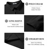 image:imageCOOFANDY Mens Long Sleeve Polo Shirts Corduroy Button Collared Casual TopDark Grey