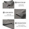 image:imageCOOFANDY Mens Long Sleeve Polo Shirts Corduroy Button Collared Casual TopLight Grey