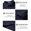 image:imageCOOFANDY Mens Long Sleeve Polo Shirts Corduroy Button Collared Casual TopNavy Blue