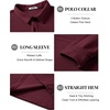 image:imageCOOFANDY Mens Long Sleeve Polo Shirts Corduroy Button Collared Casual TopWine Red