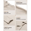 image:imageCOOFANDY Mens Long Sleeve Shirts Crew Neck Cotton T Shirt Basic Casual Shirts Solid Classic TeeLight Khaki