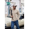 image:imageCOOFANDY Mens Long Sleeve Shirts Crew Neck Cotton T Shirt Basic Casual Shirts Solid Classic TeeLight Khaki