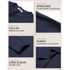 image:imageCOOFANDY Mens Long Sleeve Shirts Crew Neck Cotton T Shirt Basic Casual Shirts Solid Classic TeeNavy