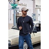 image:imageCOOFANDY Mens Long Sleeve Shirts Crew Neck Cotton T Shirt Basic Casual Shirts Solid Classic TeeNavy