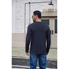 image:imageCOOFANDY Mens Long Sleeve Shirts Crew Neck Cotton T Shirt Basic Casual Shirts Solid Classic TeeNavy