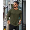 image:imageCOOFANDY Mens Long Sleeve T Shirts Casual Crew Neck Tee Shirts Lightweight Soft Pullover TopsArmy Green